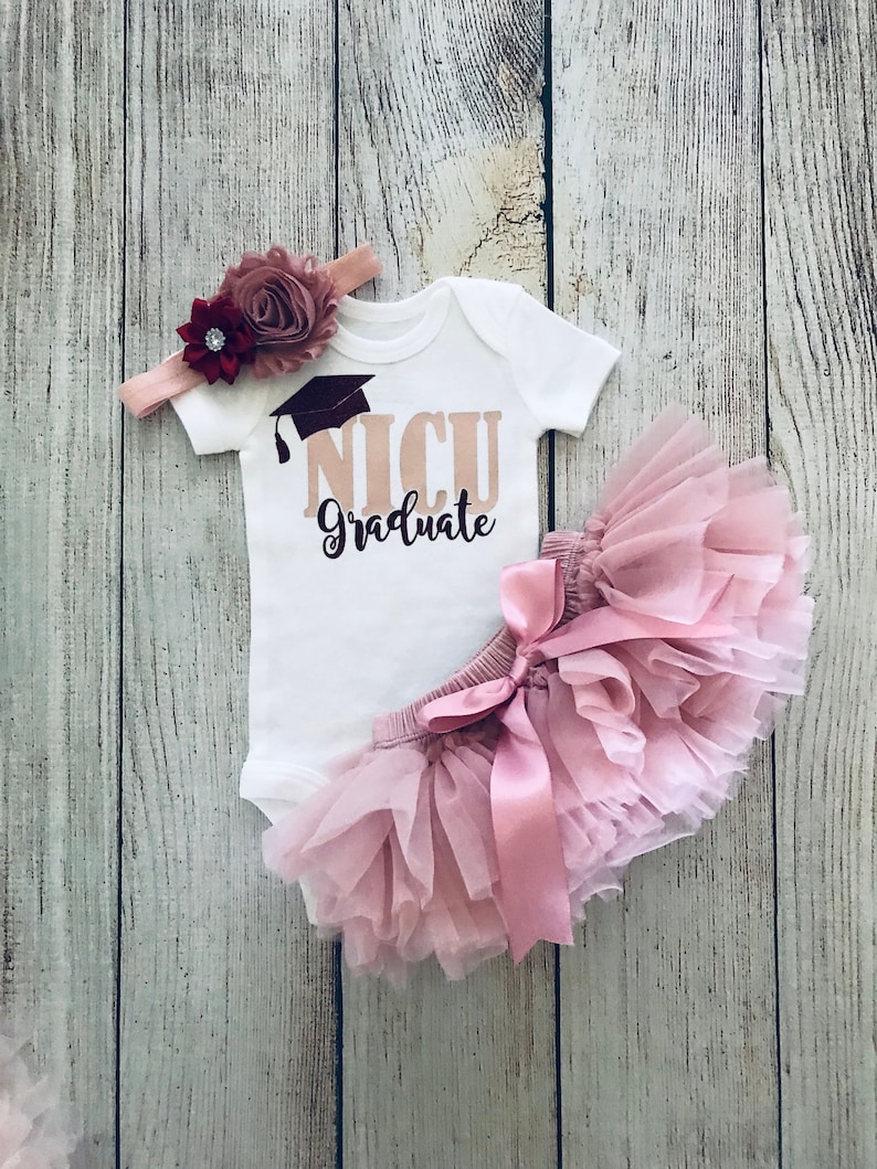 Baby Girl NICU Graduate Outfit Preemie baby NICU Outfit Rose Gold Tutu Bloomers Newborn Photos Premie Baby Coming Home Outfit image 2