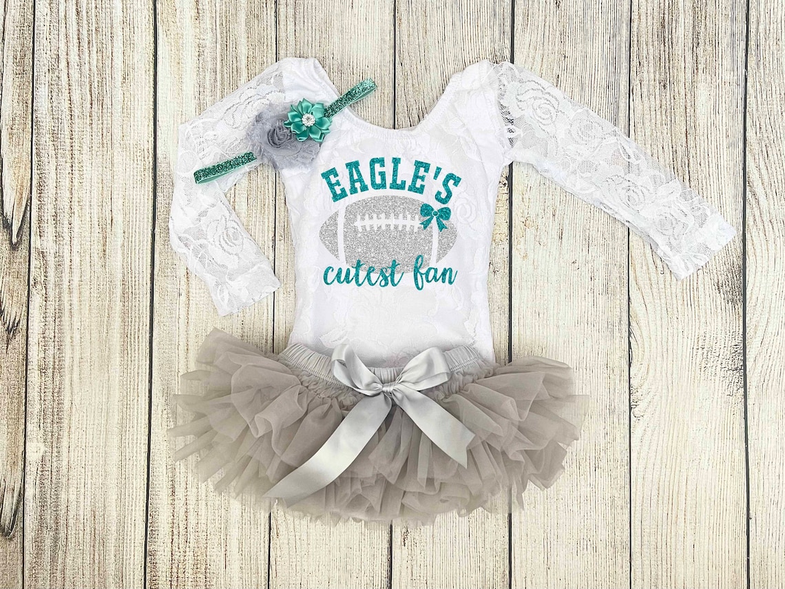 Baby Girl Football Outfit Eagle's Cutest Fan Outfit Etsy