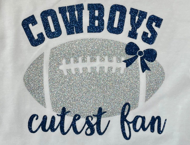 Baby Girl Football Outfit Cowboys Cutest Fan Outfit Football with Daddy Outfit image 4