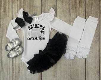 Baby Girl Raiders Outfit – Cutest Fan Lace Bodysuit, Tutu, Headband