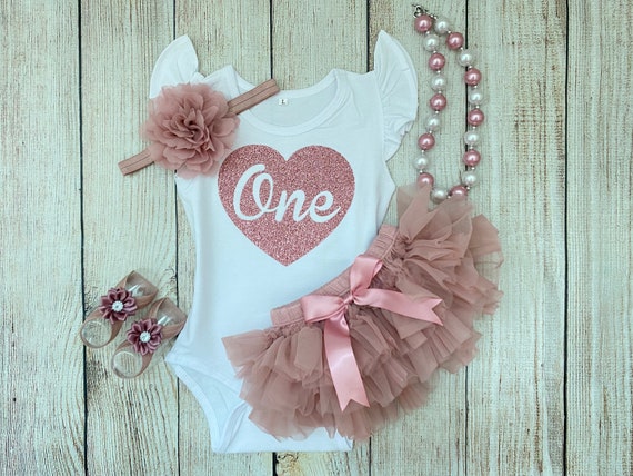 rose gold first birthday outfit