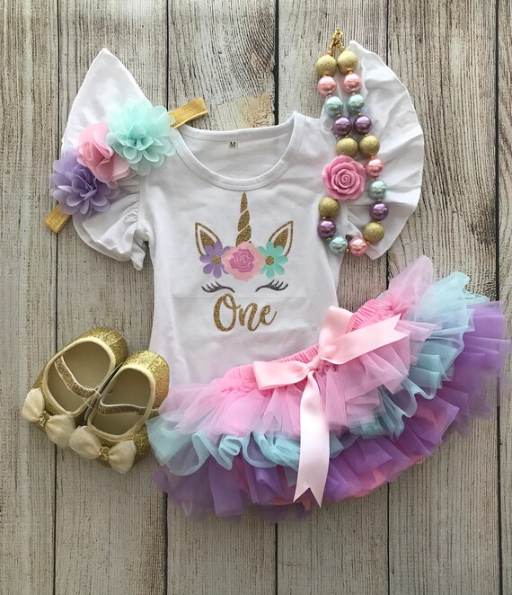 unicorn 1st birthday dress