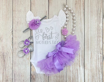 Baby Girl First Mother’s Day Outfit - Mothers Day gift - Our First Mothers Day - Mother's Day Photos