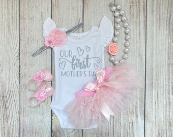 Baby Girl First Mother’s Day Outfit - Mothers Day gift - Our First Mothers Day - Mother's Day Photos