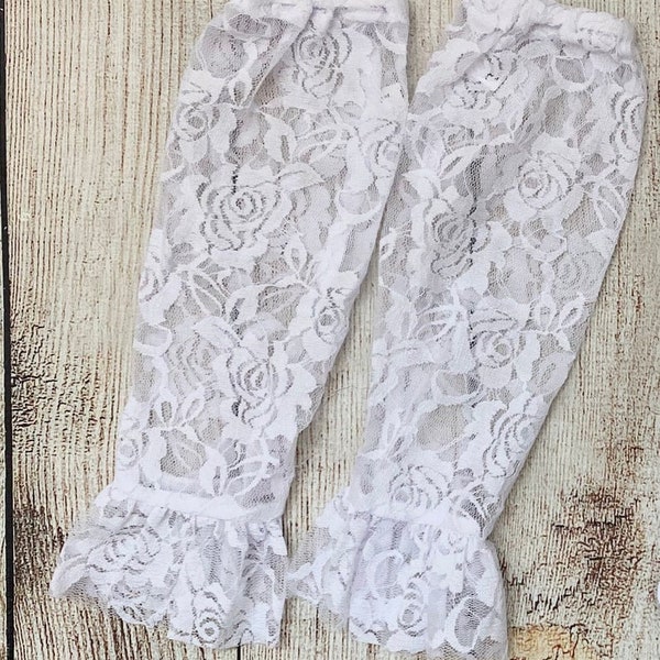 Lace Leg Warmers - White lace leggings - Black Lace leggings