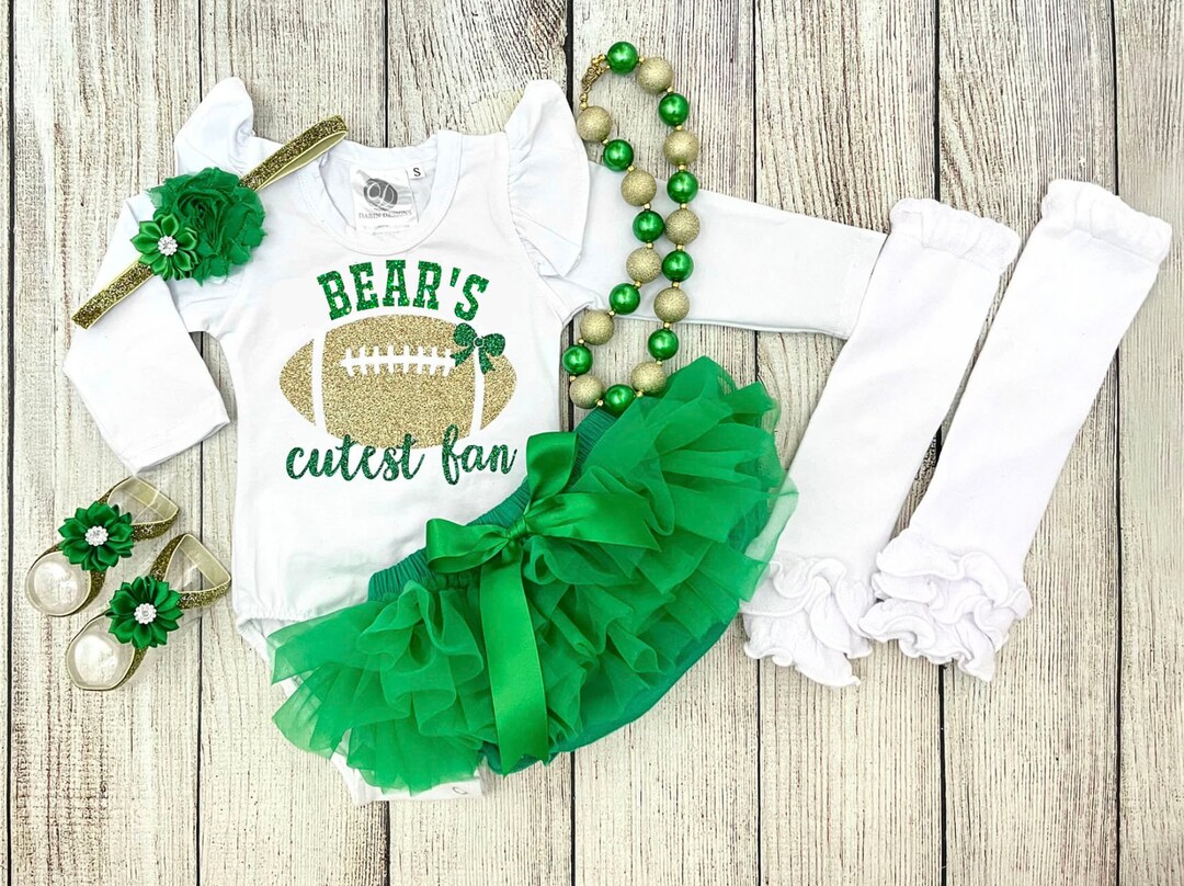 Baby Girl Football Outfit Bears Cutest Fan Outfit Baylor Etsy