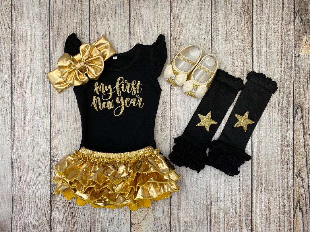 Baby Girl 1st New Year Outfit My First New Year Outfit in Black and
