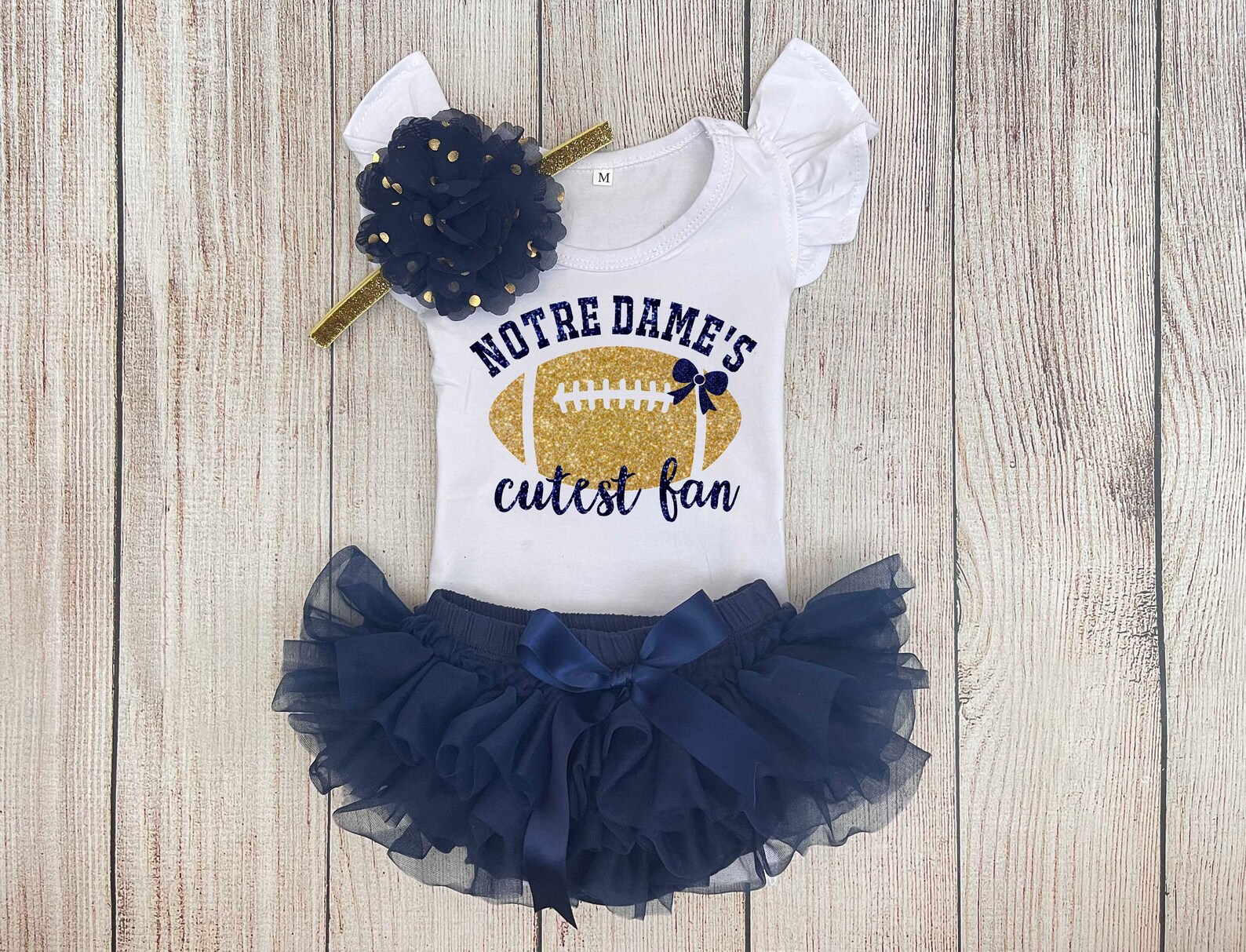 Baby Girl Football Outfit Notre Dame Cutest Fan Outfit Etsy