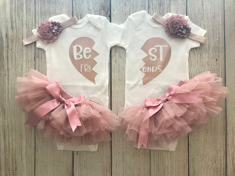 Twin Girl Outfits Rose Gold Twin Girl Best Friends Etsy