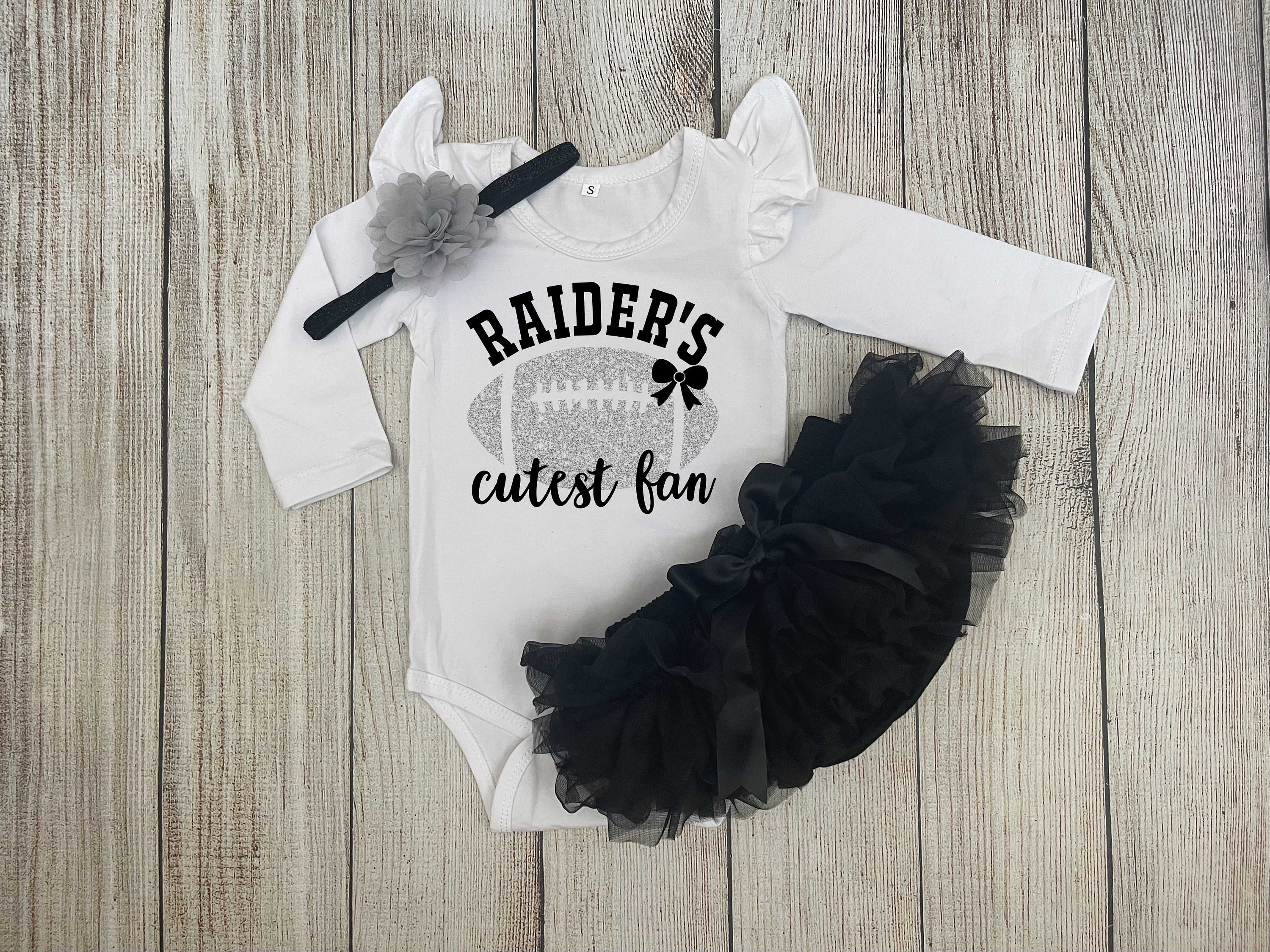 Raiders baby/newborn clothes girl Raiders baby gift Las vegas football baby  girl