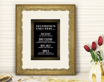Custom BAR MENU Sign Printable Art - Gatsby Bar Menu Gatsby Wedding Art Deco Menu Sign - Gatsby Collection
