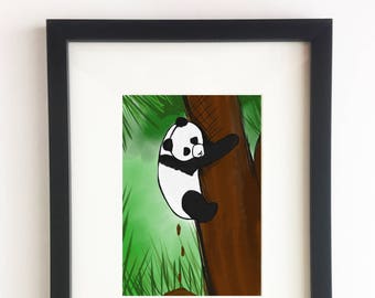 Panda - Bathroom Art Decor - Poo Collection (Home Decor, Wall Art, Panda Panda, Art, Print, Home Decor, DIY Decor, Illustration, Funny)