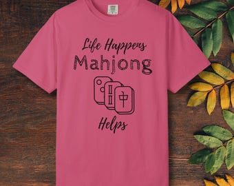Fun Mahjong graphic shirt, board tile game gift idea, Comfort colors Unisex, Mahjong t-shirt, shirt Mahjong player gifts, Mahjong champion