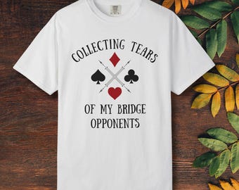 Fun Bridge graphic shirt, cards game gift, Comfort colors tee Unisex, Bridge t-shirt, shirt for Bridge player, Bridge gifts, Bridge champion
