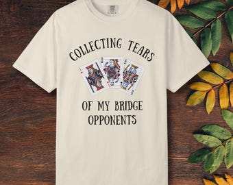 Camiseta divertida com estampa de Bridge, ótima ideia de presente para jogos de cartas, cores confortáveis, unissex, camiseta de Bridge, camiseta para jogador de Bridge, presentes para fãs de Bridge, campeão de Bridge