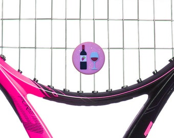 2-sided OVERSIZED red and white wine tennis racket dampener 2-Pack by Racket Expressions. Great tennis gift ideas!