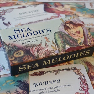 Sea Melodies Mini Inspiration Cards - mermaid mini tarot deck - simple oracle - mermaid art