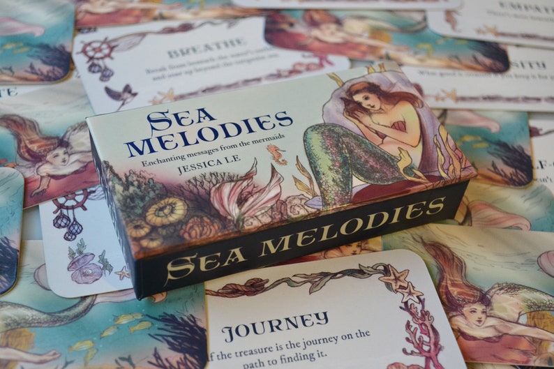 Sea Melodies Mini Inspiration Cards Mermaid Mini Tarot Deck Etsy