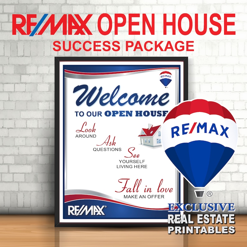 REMAX - Real Estate Printable - 6 Open House Signs!!! - Real Estate ...