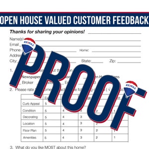 REMAX Real Estate Printable Open House Feedback Form Real Estate ...