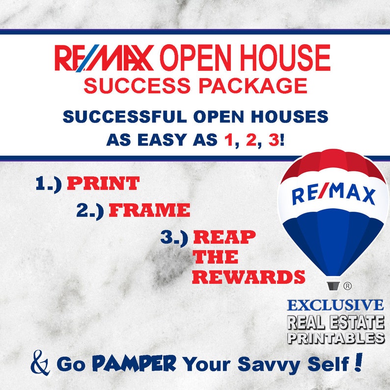 REMAX - Real Estate Printable - 6 Open House Signs!!! - Real Estate ...