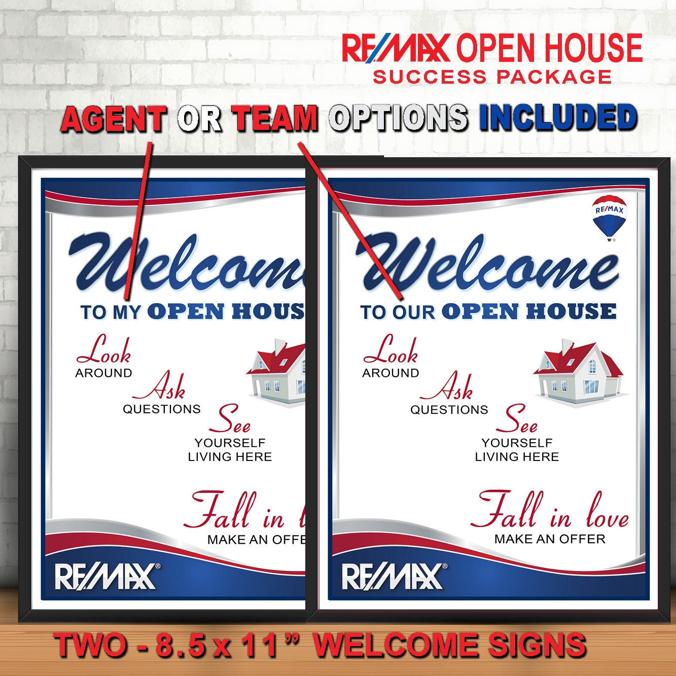 REMAX Real Estate Printable 6 Open House Signs Real Estate Marketing RE ...