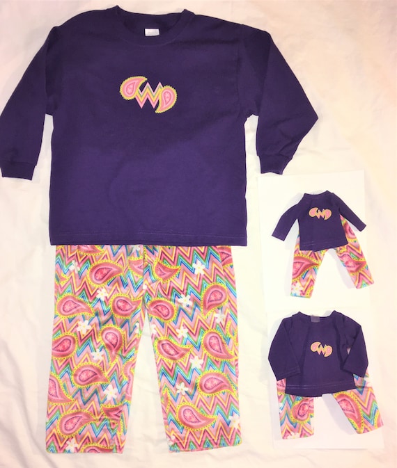 Dollie /& Me Girl 12 and Doll Matching Pajama Outfit Clothes fit American Girls