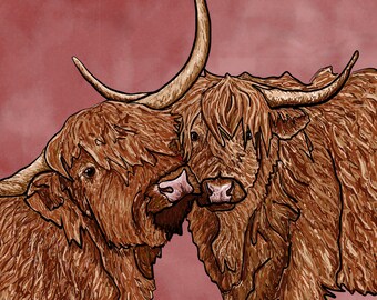 Scottish Highland Cow Card