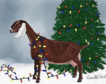 Goat Christmas Card