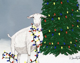 Goat Christmas Card