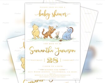 winnie the pooh evite baby shower