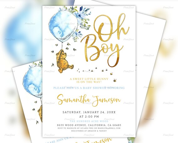 winnie the pooh baby shower invitations amazon