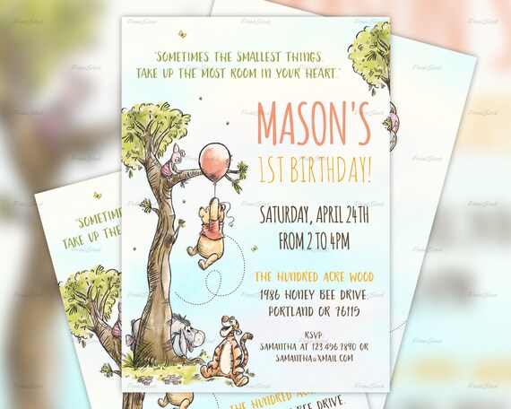 classic winnie the pooh invitations