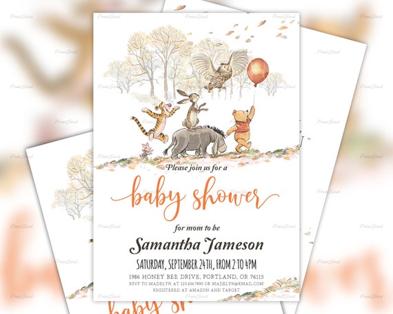 winnie the pooh baby shower invitations amazon