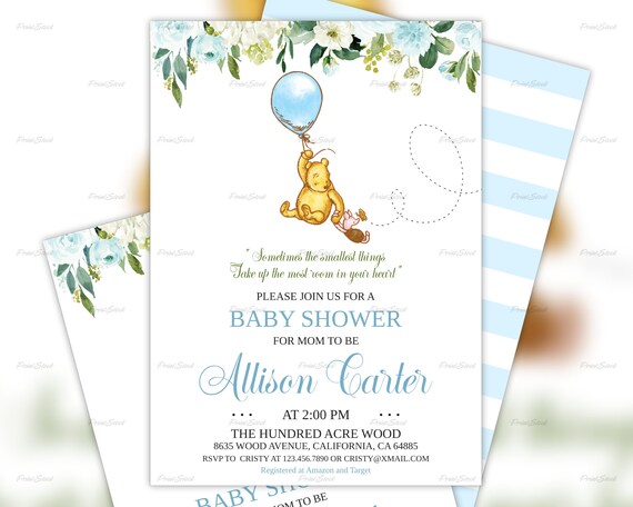 pooh baby shower invitations