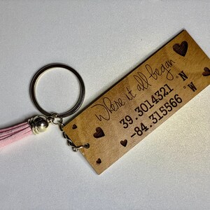 Engraved Coordinates Keychain