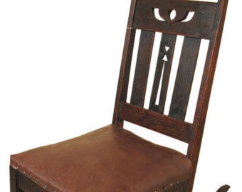 Antique sewing nursing rocker low armless wooden Victorian