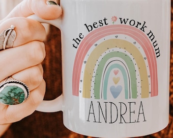 The Best Work Mum Mug, Birthday Gift for Work Colleague, Co-Worker Friend Gift, Present Idea for Female Boss.