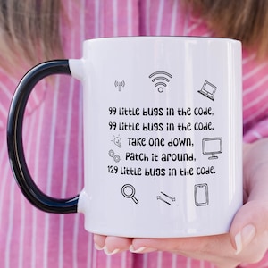 Mug « 99 petits bugs dans le code » | Mug humoristique pour programmeur | Cadeau pour codeur | Cadeau pour ingénieur logiciel, webdesigner et programmeur informatique