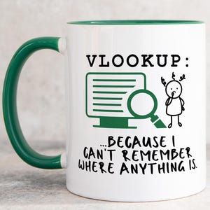VLOOKUP Spreadsheet Mug, Guru Pro Data Analyst Mug, Excel Mug, Spreadsheet Gift, Spreadsheet Excel