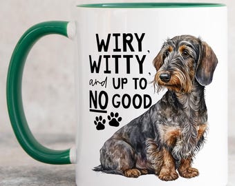 Wirehaired Dachshund Gift, Sausage Dog Mug, Wiener Coffee Mug, Dog Lover Gift, Dog Mum Mug, Gift for Longhaired Dachshund Owner.