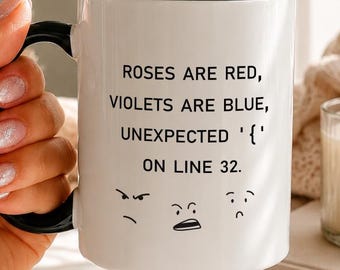 Coding Pun Coffee Mug, Roses are Red, Programmer Gift