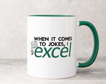 Excel Wizard Mug, Funny Spreadsheet Gift, Work Colleague Mug