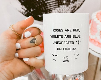 Coding Pun Coffee Mug, Roses are Red, Programmer Gift