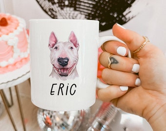 Personalised English Bull Terrier Mug, Dog Mum Gift