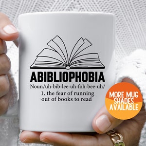 Abibliophobia Definition, Book Lover Gift, Book Hoarder Gift, for Bookworm Gift for Book Lover Women, Gift for Librarian