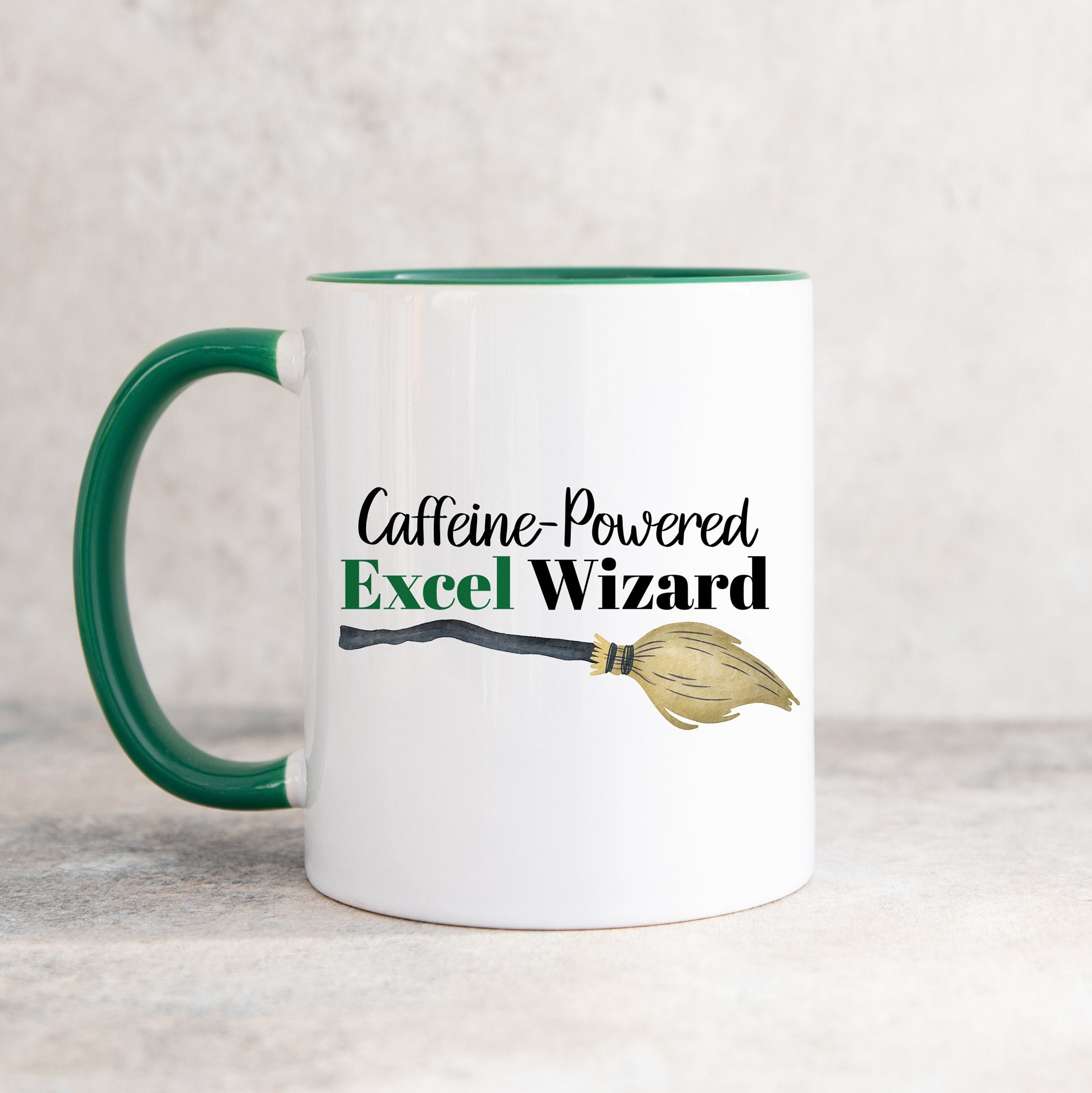 Caffeine Powered Excel Wizard Coffee Mug, Spreadsheet Gift, Excel Data Analyst Mug, VLookUp Formula Data Analyst Gift, Excel Mug Caffeine
