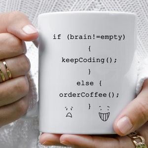 Coding Mug, Code Coffee Mug, Software Developer Gift, Gift for Programmer, Computer Programming Gift, Valentine Geek Gift for Him, Funny