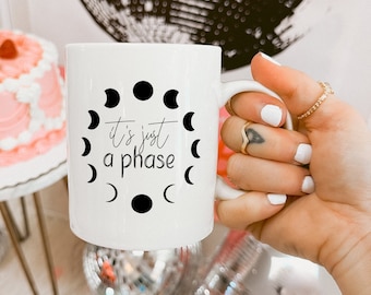Moon Phases Ceramic Mug, Selenophile Gift