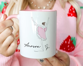 Ballerina Mug, Personalised Ballerina Print Mug, Ballet Teacher Gift, Ballet Mug Personalised, Ballet Gift